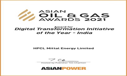 Digital Transformation Initiative of the Year Award by Asian Oil and Gas Awards 2021
